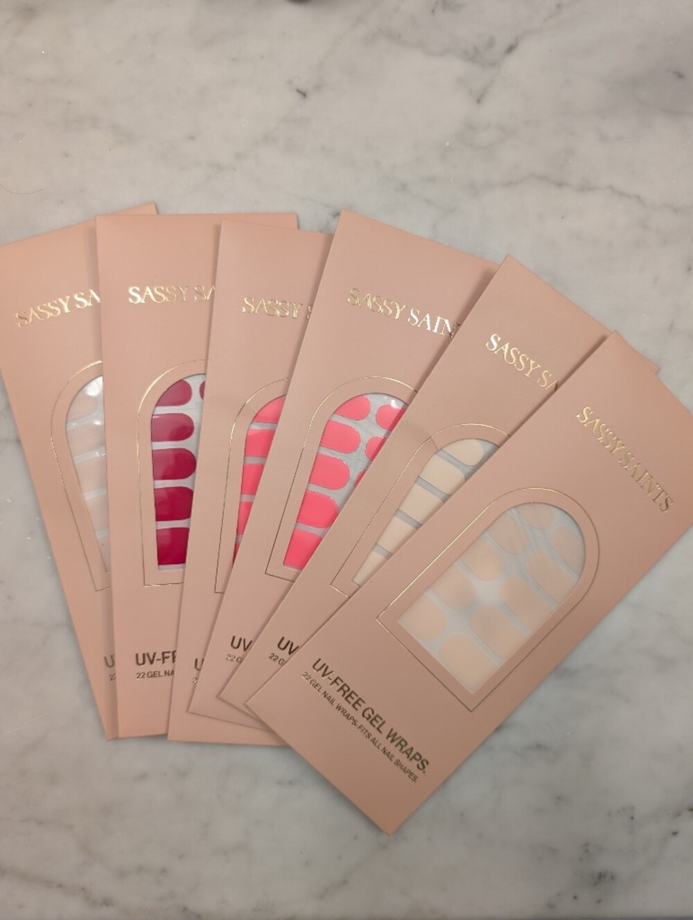 Sassy saints UV-Free Gel Nail Wraps - Pink & Neutral Shades